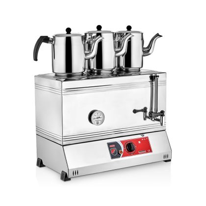 ÜÇ  DEMLİKLİ ELEKTRİKLİ PLEYTSİZ  ÇAY KAHVE TAKIMI